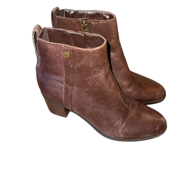 Marc Fisher Brown Leather Ankle Boots - Picture 6 of 7